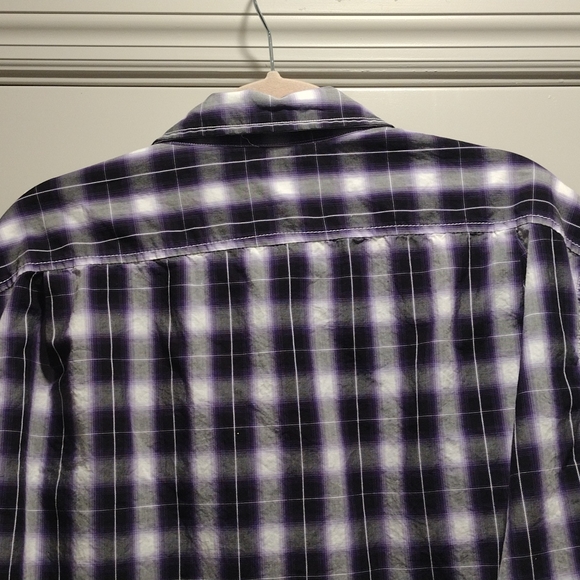 Apt 9xxl short sleeve button down shirt purple black white - Picture 4 of 9